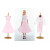 Розовое платье, белый жакет, белый халат с розовой отделкой